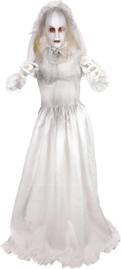 Haunted Hill Farm 5.5-Ft. Double Face Bride Halloween Animatronic