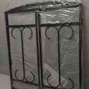 Gtongoko 3 Panel Fireplace Screen 48" W x 29" H Modern Wrought Iron Decorative Large Fire Spark Guard Grate Heavy Duty for Living Room Home Outdoor Decor - Black