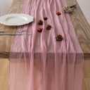 Keketoarrange Dusty Rose Mothers Day Cheesecloth Table Runner Gauze 120 Inch 10 FT Rustic Boho Cheese Cloth Runner for Wedding Baby Shower Bridal Shower Party Sheer Spring Summer Home Decorations