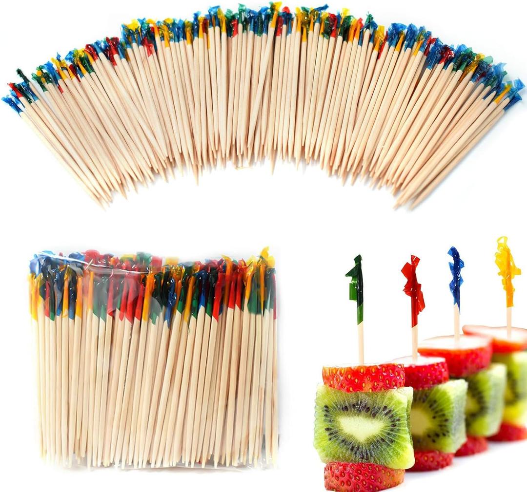 2800 pcs 2.5 Inch Frill Picks Toothpicks, PEOUWNES Toothpicks for Appetizers, Cocktail Party, Barbeque, Drink, Club Sandwiches, Frill Toothpicks, Decorative Sandwiches Picks
