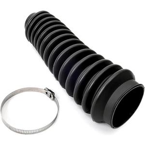 Rough Country Shock Boot - Black Protective Cover with Stainless Steel Clamp, Guards Against Mud, Dust & Debris, Universal Fit for Most Shocks