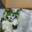 Ling's Moment 17.5" Tall Free Standing Artificial Flowers Arrangements 2 pcs Wedding Aisle Runner Chair Decorations Lily White Green Centerpieces for Ceremony Reception Rose Floral Floor Party Outdoor (Wht- Lily of the Valley White)