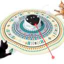 Gardner Pet Cat Toys Chargeable,5in1 Hide and Seek Automatic Interactive cat Toy, Chirping Moving Ambush Feather, Track Balls,Indoor Exercise Kicker 24 inch Cover for All Breeds,Boho Style - Beige