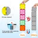 Magnetic Tiles 120PCS Kids Games Toy Building Blocks STEM Classroom Educational Learning Sensory Montessori Magnet Toys for Toddler Boys Girls 3+ Year Old with 2 Cars