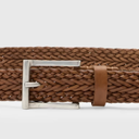 John Varvatos Mott Filigree Woven Belt Wood, Brown 36