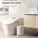 Cesun Small Bathroom Trash Can with Lid Soft Close, Step Pedal, 5 Liter / 1.3 Gallon Stainless Steel Garbage Can with Removable Inner Bucket, Waste Basket for Bathroom, Bedroom (White)
