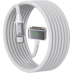 LISEN USB-C to Magnetic 3 Cable (6.6FT) for M4 MacBook Air Pro Charger, 140W Magnetic Safe 3 Cable for MacBook Air (15''/13'' M4 2025, M3 2024, M2 2023, M2 2022), Pro (16"/14" 2024/2023/2021)