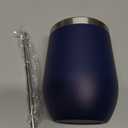 MEZMUT 12 Oz Insulated Wine Tumbler with Lid Double Wall Vacuum Stainless Steel Wine Glass Coffee Mug Insulated Tumbler Cup for Champaign, Cocktail, Beer (Navy, 1 Pack)