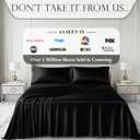 DECOLURE Satin Bed Sheets - 4 Piece Luxury Silky Full Size Bedding Set - Softer Than Silk, Wrinkle-Free with 15 Deep Pocket Fitted Sheet, Perfect for Hair & Skin, Gifts for Women (Black)