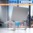 Portable Laptop Stand for Desk  Ergonomic, Sturdy Aluminium Laptop Riser for Desk with Anti-Slip Bottom, Compatible for 10-15.6 Notebook - Improved Cooling, Comfort, Productivity, and Posture
