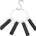 4 Pack Pool Tool Holder and Organizer,Pool Cleaning Equipment Storage with 4 Pool Tool Holder,4 Hooks,Key Chain Loop and S Shaped Hook Easy Storage Pool Cleaning Equipment Storage for Skimmers
