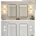 Modern Wall Sconce Set of 2, HWH 2-Light Up Down Wall Light Indoor Vanity Wall Lamp, Brushed Gold Bathroom Vanity Sconce Frosted White Striped Glass Shade, 5HZG97B-2W-2PK BG