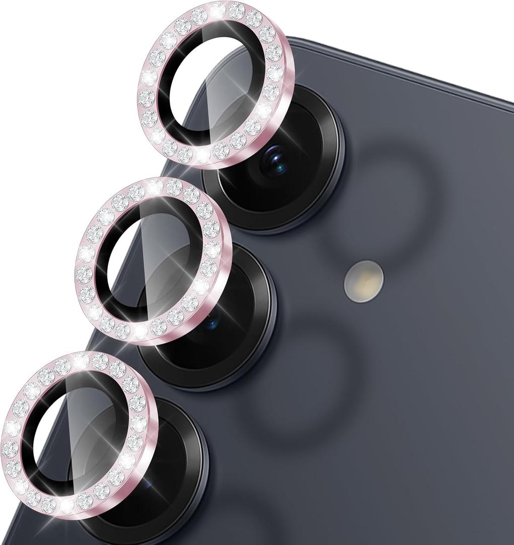 For Samsung Galaxy S26 Camera Lens Protector Bling, Anti-Scratch Glitter Diamond Individual Lens Cover, HD Clear Tempered Glass Lens Protector Fits