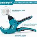 Libraton PVC Pipe Cutter 2-1/2", Large PVC Cutter, Improved Blade for Heavy-duty, Plastic Pipe Cutter for Cutting PVC Pipe, PEX Pipe, Plastic Pipes (Improved Version)