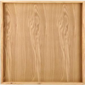 Mumufy 24 x 24'' Square Bamboo Large Serving Tray Platter Serving Tray with Handles Table Top Cheese Platter for Fruit Candy Coffee Dinner Kitchen Party Decorative Display(Wood Color)