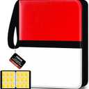 Trading Card Binder Card Binder 9 Pocket with 60 Removable Sleeves Toploader Binder 3-Ring Zip Card Collection Binder Album for Baseball Card Sports Card and TCG MTG Cards of Gifts (Black and White)