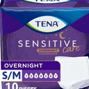 Tena Sensitive Care Overnight Incontinence Underwear for Women, Bladder Control and Postpartum, Small/Medium, 10 Count (Waist Size: 25in-35in)