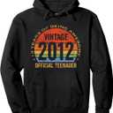 13 Year Old 13th Birthday Born In 2012 Official Teenager Pullover Hoodie XL