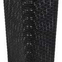 Mind Reader Slim Laundry Hamper with Lid, 40L Clothes Basket, Narrow Tapered Design with Ventilated Cutout Pattern, Plastic, Black