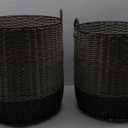 Set of 2 Round PP Woven Storage Basket