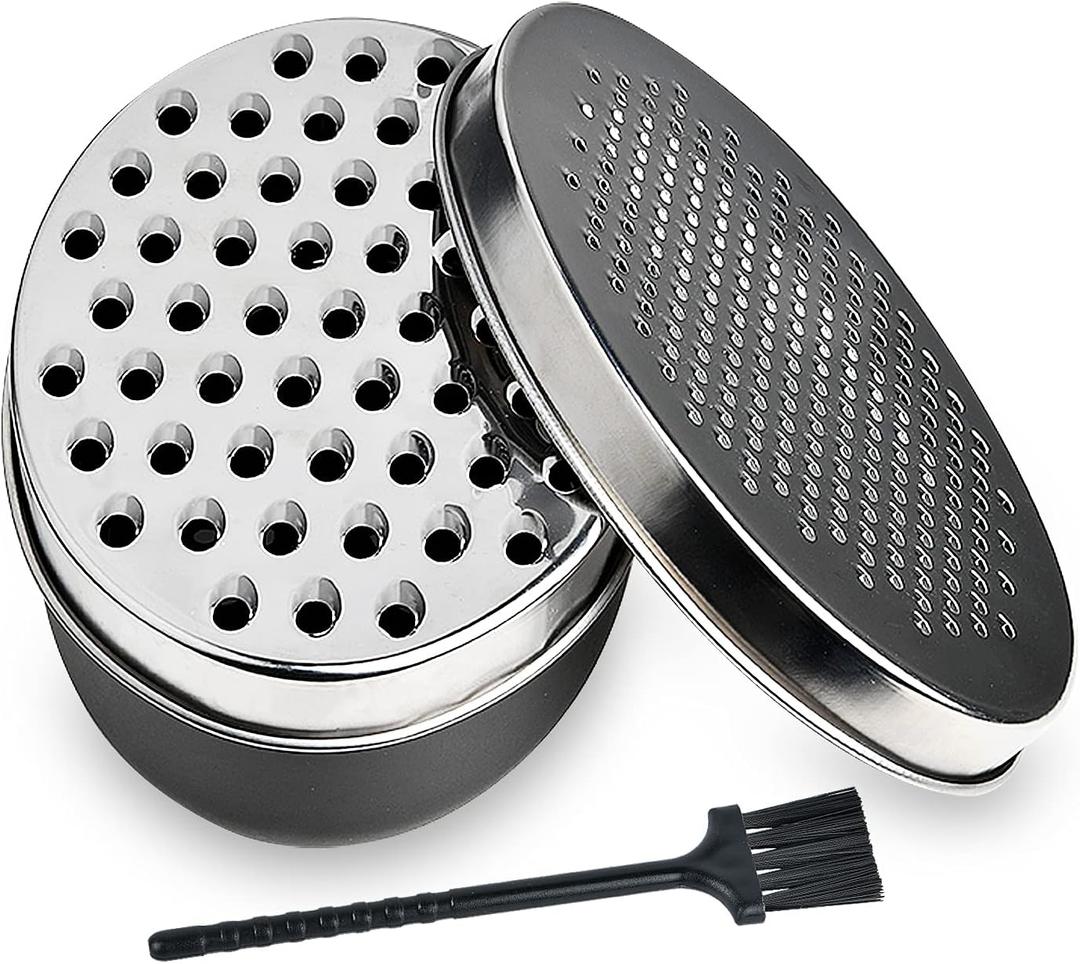 Cheese Grater, Grater Lemon with Food Storage Container & Lid Grinder Grater for kitchen - Perfect For Hard ParmesanGinger, Vegetables, Butter (Black)