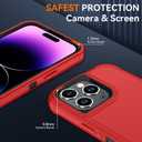 SunStory Compatible with iPhone 14 Pro Case with HD Screen Protector, 3-Layer Heavy Duty Full-Body Cover,3 in 1 Hybrid Protective Case for iPhone 14 Pro 6.1",Red