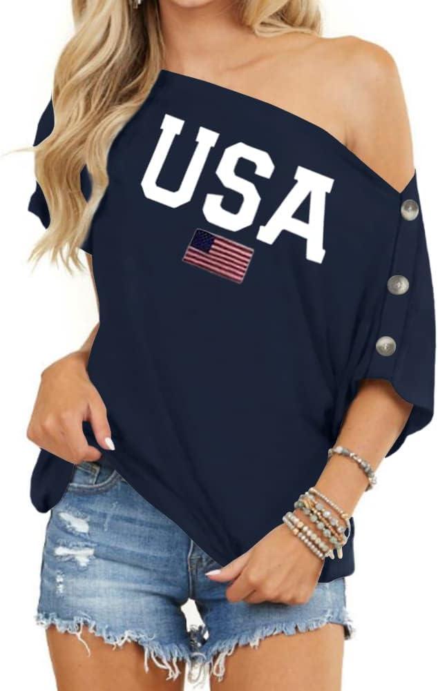 INFITTY Womens Off Shoulder Tops Casual Summer Loose Button Down Short Sleeve Shirt Tunic Blouse (X-Large, E3 White Usa)