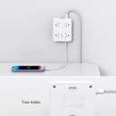 Surge Protector Power Strip - HANYCONY 8 Outlets 4 USB (2 USB C) Charging Ports, Multi Plug Outlet Extender, 5Ft Braided Extension Cord, Flat Plug Wall Mount Desk Charging Station for Home Office ETL (White)