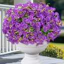 Yastouay Artificial Flowers for Outdoors, 14 Bundles Fake Outdoor Flowers, UV Resistant Artificial Plants & Flowers for Decoration, Purple Realistic Morning Glory for Outdoor Porch Garden Decoration