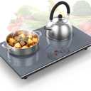 GIHETKUT 2 burner Induction cooktop,110V 4000W induction hot plate with Brushed Panel,Knob Control,9 Power Levels, Kids Lock & Timer,LED touch control 2 burner induction cooker