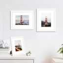 8x10 Picture Frame Set of 4, High Definition Real Glass, Display Pictures 5x7 with Mat or 8x10 Without Mat, Gallery Wall Hanging or Tabletop Photo Frames, White