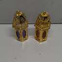 Mumufy Ramadan Lantern Ramadan Decorations for Home Gold Moroccan Lamp Decor Vintage Lanterns Decorative Eid Mubarak Hanging Candle Lantern for Eid Party Decor, Pack 2