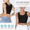 LODAY Women Transgender Tomboy FTM Elastic Chest Binder Bra Pullover Tank Top (Black, XL)