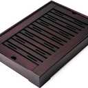 XL Size Bamboo Chinese Tea Tray - 15.6 x 10.9 inch Japanese Tea Serving Tray, Gongfu Tea Table Set with Reservoir Type Water Storage Box Kong Fu Tea Tray