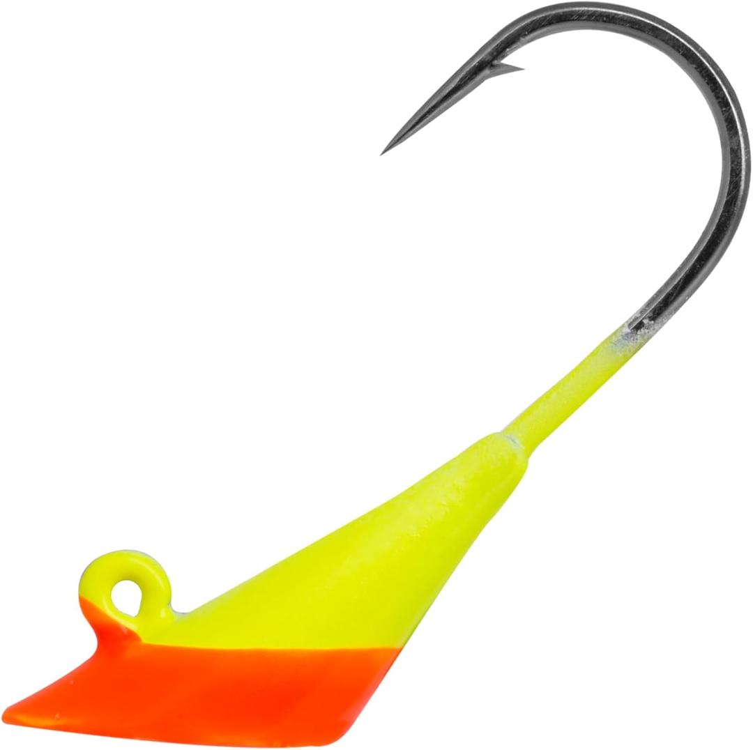 Shad Darts Jig Heads (1/4 OZ 50PCS, Orange/Chartreuse)