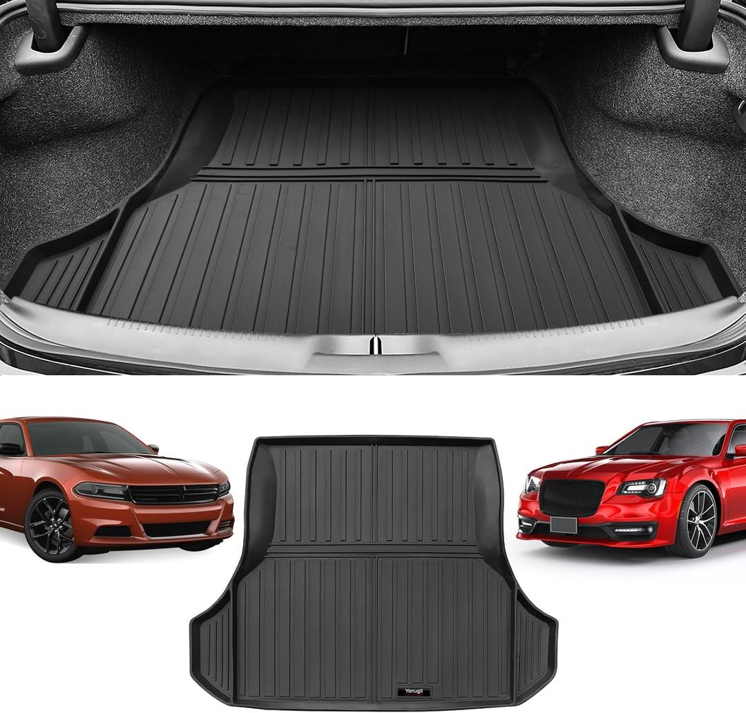 Custom for 2011-2023 Chrysler 300C/Dodge Charger Cargo Mats Trunk Liner All Weather TPE Protection Mat Accessories (for 2011-2023 Chrysler 300C/Dodge Charger)