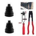 Car CV Boot Repair Kit with CV Boot Clamp Pliers & Cutting Pliers,Cuttable Car CVs Axle Boots to Offer Dust Protection,Soft Cars CVs Joint Boots Kit Fits 2.46"/ 3.03"/ 3.57" Caliber