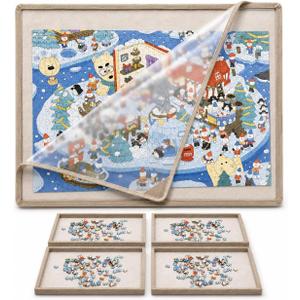 2000 Pieces Puzzle Board, 45.7x30.7 Felt Puzzle Storage Mat | Portable surface functions as a flat puzzle mat. 44" x 29.1" Felt Display Board for AdultsMom Dad, 31" x 46"