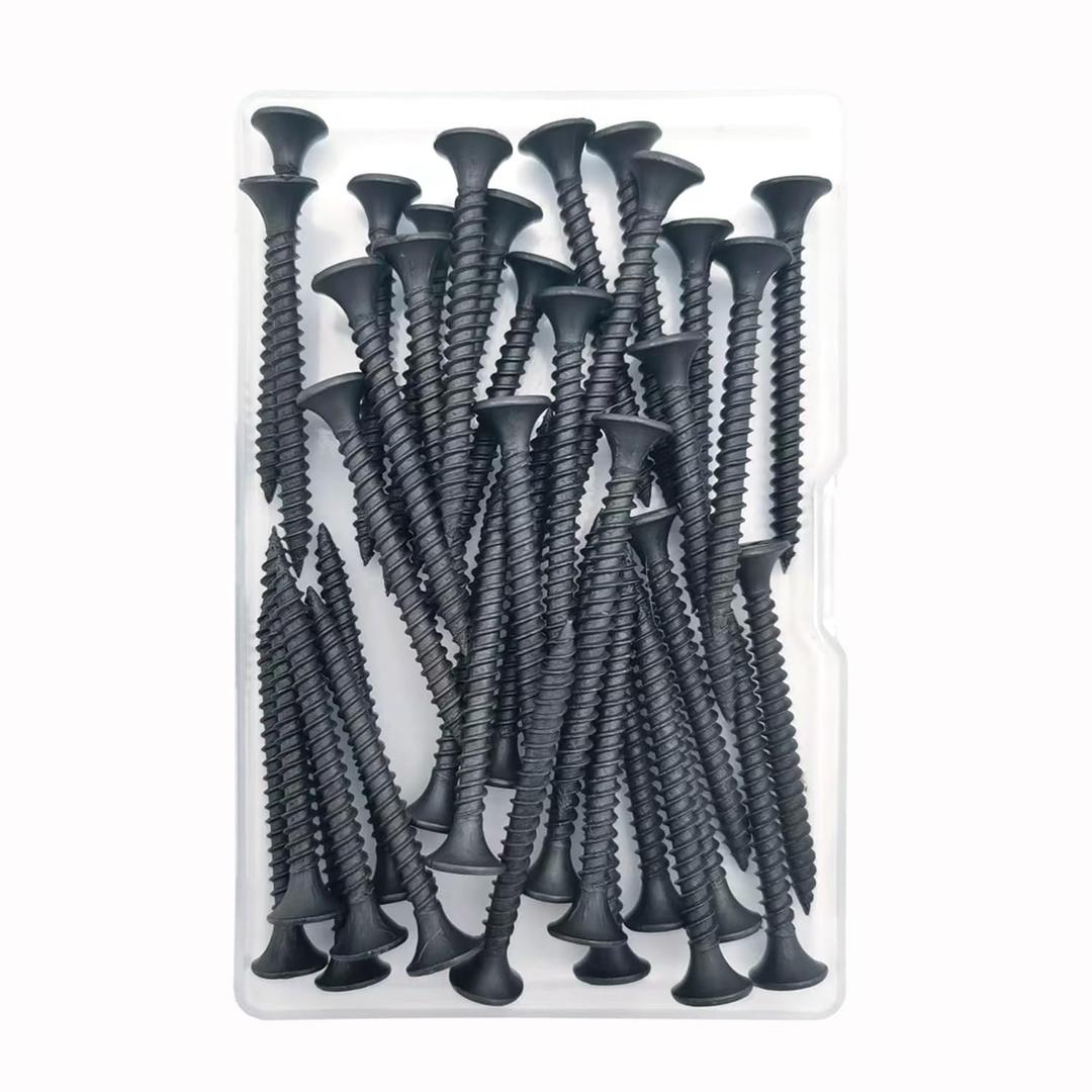 35pcs 1-1/2 inches Black Wood Screws,Wood Screws for Drywall,Phillips Drive Self Tapping Dry Wall Screws