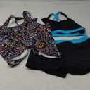 Tempt Me 3 Piece Tankini Swimsuits for Women Athletic Bathing Suits Swim Tank Top with Boy Shorts and Bra Modest Swimwear (X-Large, Colorful Paisley)