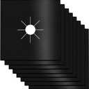 Stove Burner Covers,0.3 MM Double Thickness,8 Pack,Gas Stove Burner Liners,Non-stick Reusable Gas Range Stove Top Covers for Kitchen,Cuttable,Easy to Clean,Black,Size 10.6 x 10.6