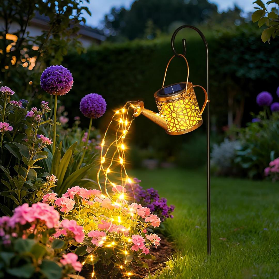 2 x 1 Pack Solar Watering Can Lantern, Hanging Light Outdoor Waterproof, Hanging Lantern Decorative, Garden Decoration Gift for Women Mom