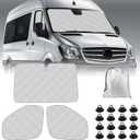 Sprinter Sun Shade 2019-2023 | 3-Piece Van Window Covers with Thermal Insulation & UV Protection | Car Window Shades (Front Windshield & Side Covers)