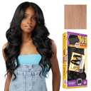 Sensationnel Butta Lace 90Sbangs Wigs - Unit 911 Glueless Wide Deep Part Synthetic Preplucked Hairline (ASHPEACH BLONDE)
