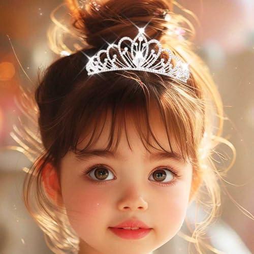 Yean Mini Tiara Comb Silver Tiara Hair Comb Rhinestone Hair Accessories for Girls (Silver)