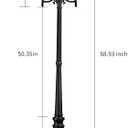 PARTPHONER Outdoor Lamp Post Light 3-Head, Classic Black with Clear Glass Panels, E26 Base Maximum 100W (3 LED Bulbs Included), Waterproof Street Light for Backyard, Garden, Driveway