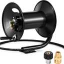 M MINGLE Pressure Washer Hose Reel 200ft, Heavy Duty Steel Hose Reel, Manual Crank Power Washer Hose Reel with Swivel Arm, 3/8" NPT Outlet Pipe, 4000 PSI