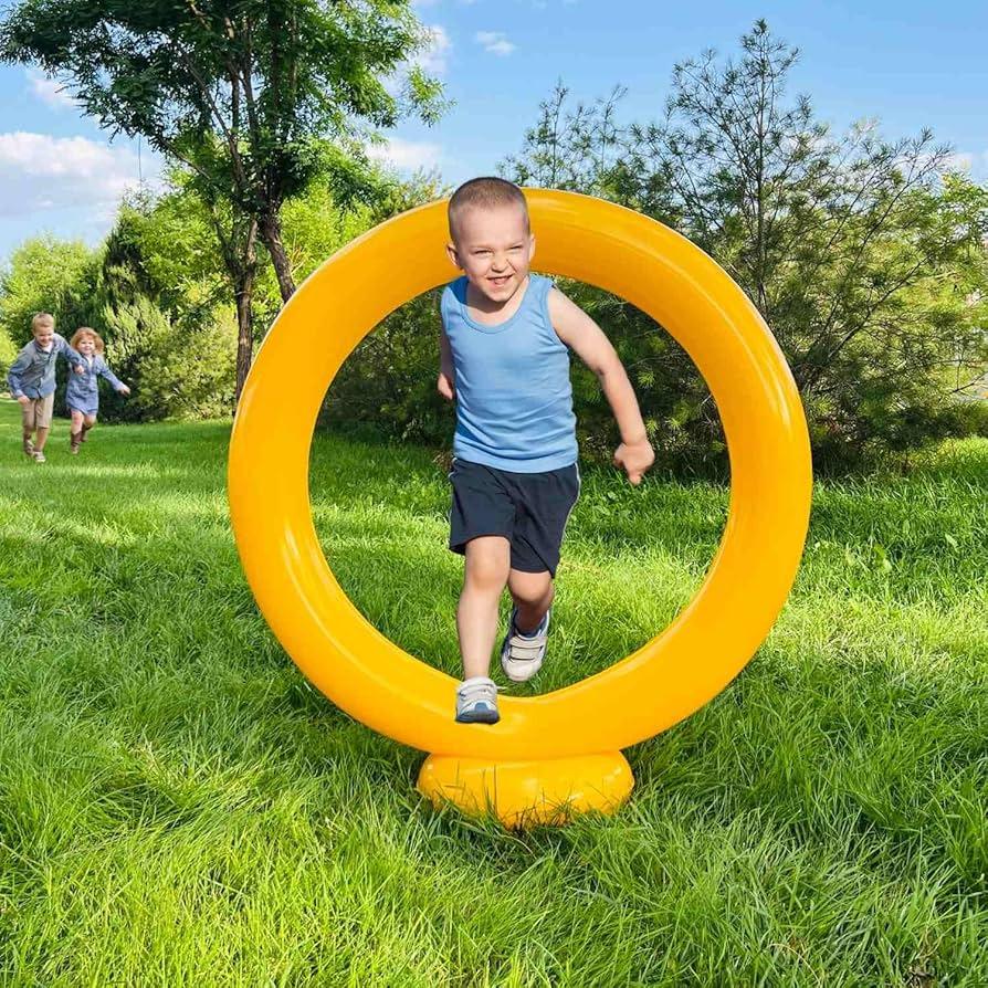 Inflatable Jump Ring for Boys Jump Sonic Rings for Boys and Girls Kids Toys Sonic Brithday Party Decorations