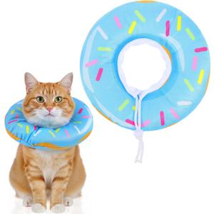 Cat Cone Collar Adjustable Cat Recovery Collar Soft Cone Cute Cats Collars After Surgery Kitten Recovery Cones to Stop Licking Pet Elizabethan Collars for Cats Kittens and PuppiesBlue