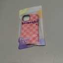 Lovmooful for iPhone 13/14 Case Cute Checkerboard Lattice-Pink